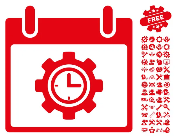 Bonus ile zaman dişli takvim gün vektör simgesi