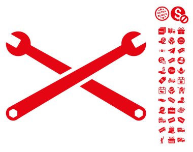 Ücretsiz Bonus simgesiyle yuvalı eğri somun anahtarları