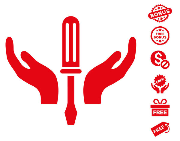 Tuning Screwdriver Maintenance Icon With Free Bonus