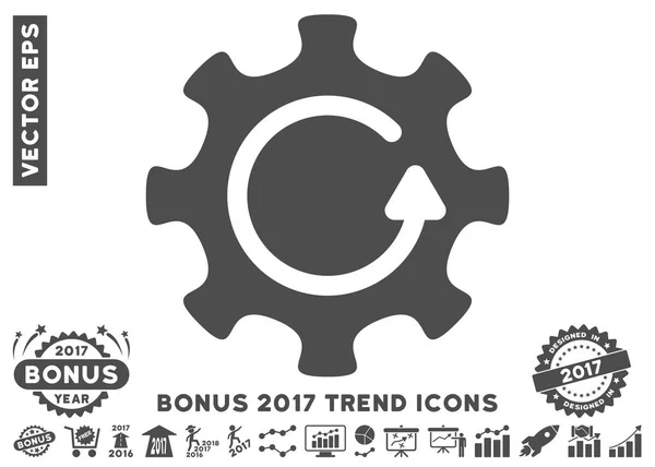 COG rotacji kierunku płaskiej ikona z 2017 Bonus Trend — Wektor stockowy
