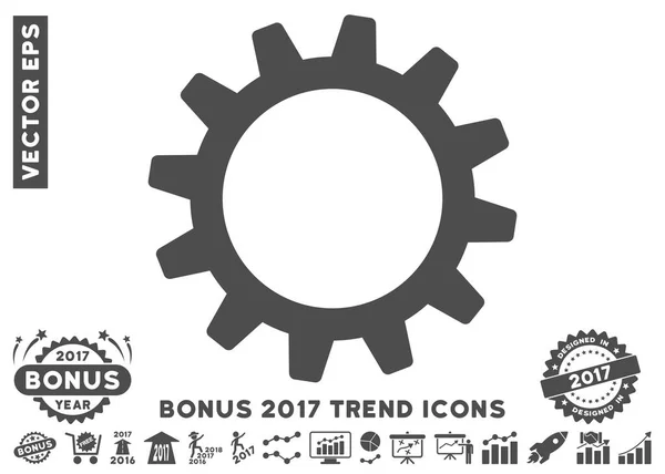 Roue dentelle Icône plate avec 2017 Tendance Bonus — Image vectorielle