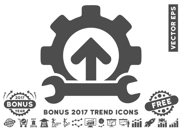 Outillage d'intégration d'engrenages Icône plate avec 2017 Tendance Bonus — Image vectorielle