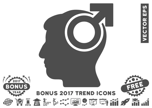 Intelekt potencji płaskie ikona z 2017 Bonus Trend — Wektor stockowy