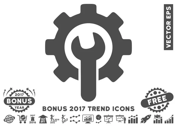 Outils de service Icône plate avec 2017 Tendance Bonus — Image vectorielle