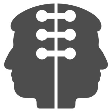 Çift kafa arabirimi düz simgesi