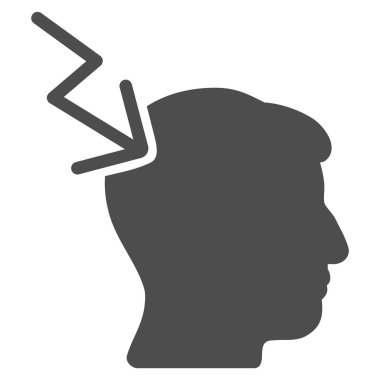 Kafa elektrik Strike düz simgesini