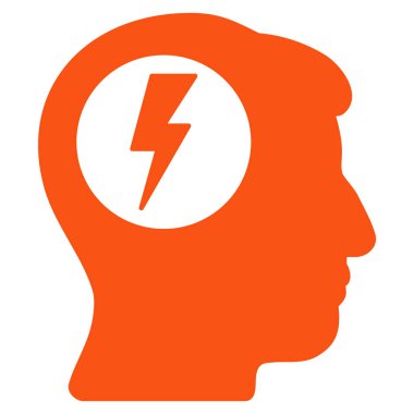 Beyin elektrik çarpması düz simgesi