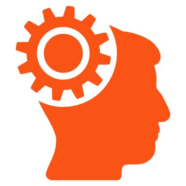 Beyin vites düz simgesi