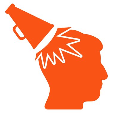 Megafon etkisi kafa düz simgesi