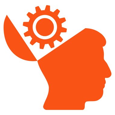 Açık kafa dişli düz simgesi