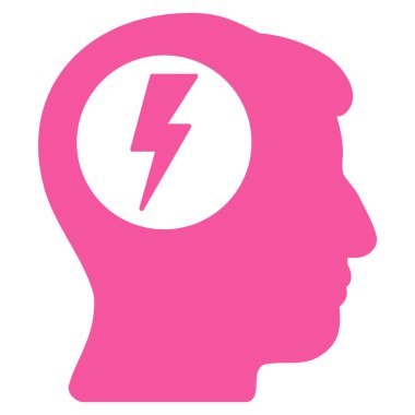 Beyin elektrik çarpması düz simgesi