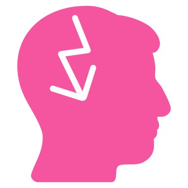 Beyin elektrik Strike düz simgesini