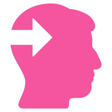 Baş eklenti ok düz simgesi