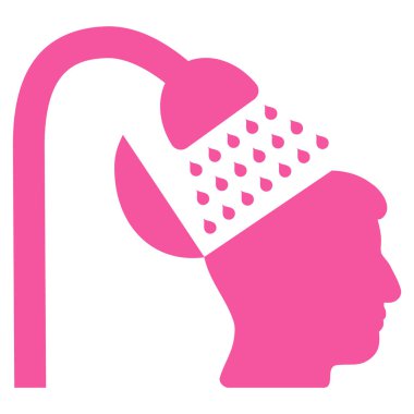 Açık fikirli duş düz simgesi