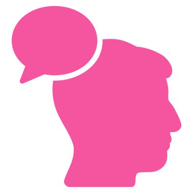 Kişi fikir düz simgesi