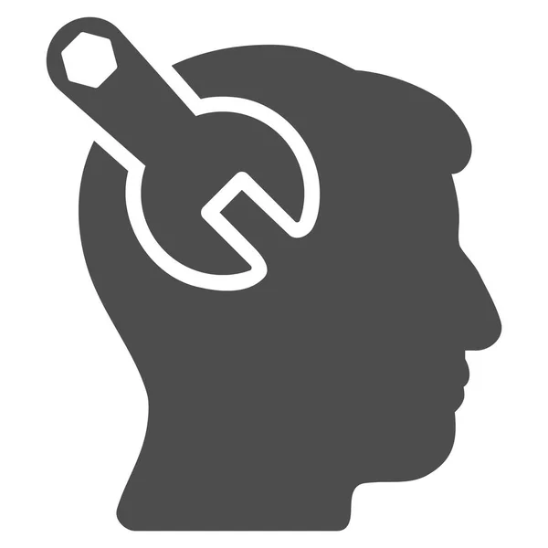 Clé neurologique de tête Icône plate — Image vectorielle