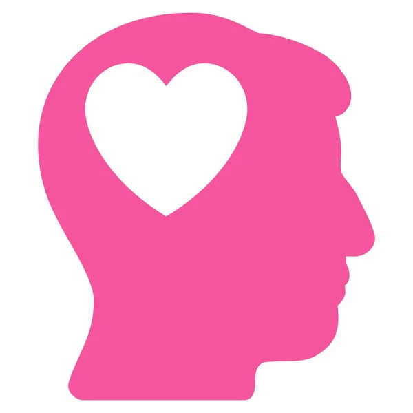 Love Heart Think Icône plate — Image vectorielle