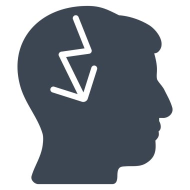 Beyin elektrik Strike düz simgesini