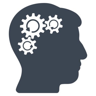 Zihin dişli döndürme düz simgesi