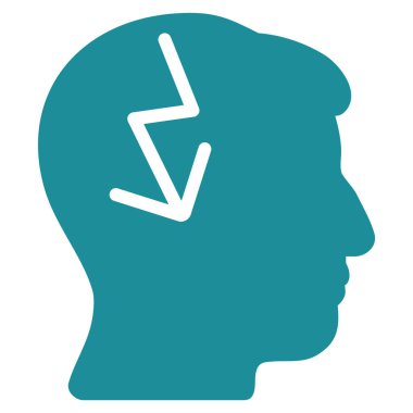 Beyin elektrik Strike düz simgesini