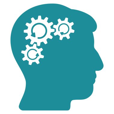 Zihin dişli döndürme düz simgesi