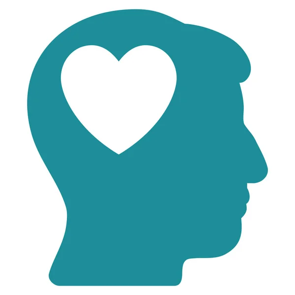 Coração de amor pensar ícone plana — Vetor de Stock