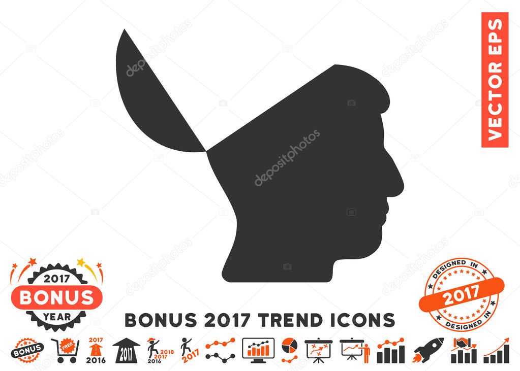 Open Mind Flat Icon With 2017 Bonus Trend