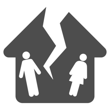 Boşanma House düz vektör simgesi