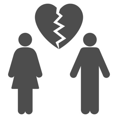 Aile boşanma düz vektör simgesi