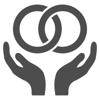 Alyans bakım el düz vektör simgesi