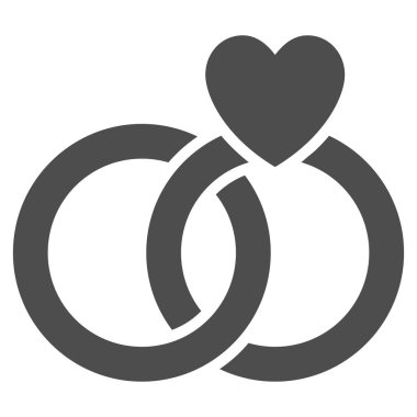 Nikah Halkaları Düz Vektör Simgesi