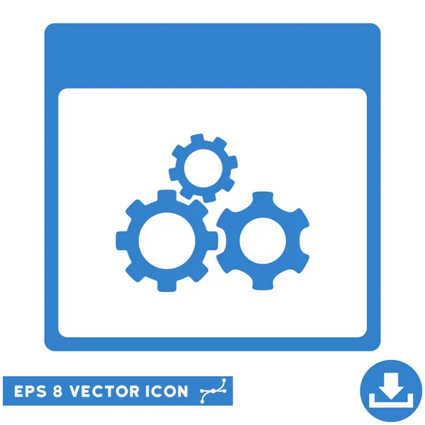 Mechanics Gears Calendar Page Vector Eps Icon — Stock Vector