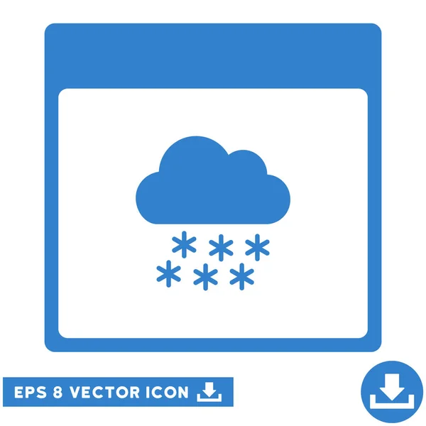 Snow Cloud Calendar Page Vector Eps Icon — Stock Vector