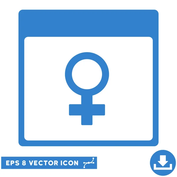 Venus Female Symbol Calendar Page Vector Eps Icon — Stock Vector