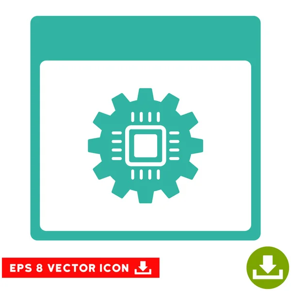 Chip Gear Calendar Page Vector Eps Icon — Stock Vector