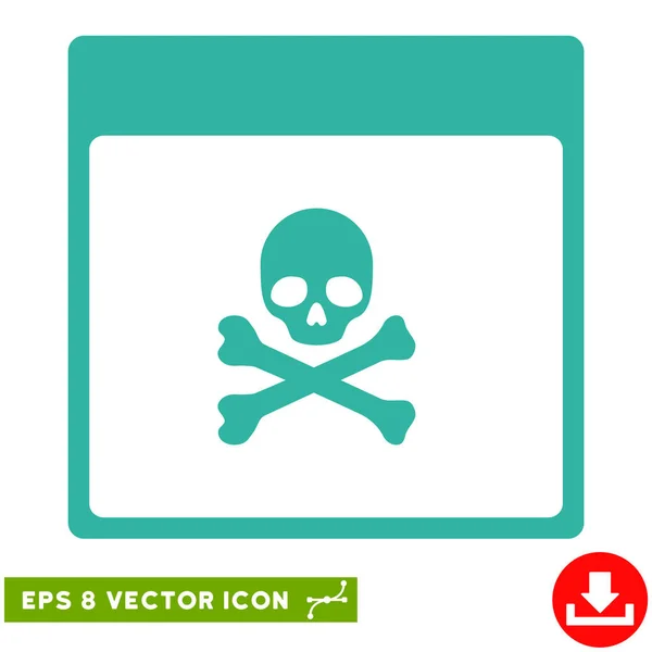 Poison Skull Calendar Page Vector Eps Icon — Stock Vector