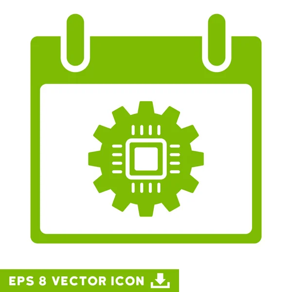 Chip Gear Calendário Dia Vector Eps Ícone — Vetor de Stock