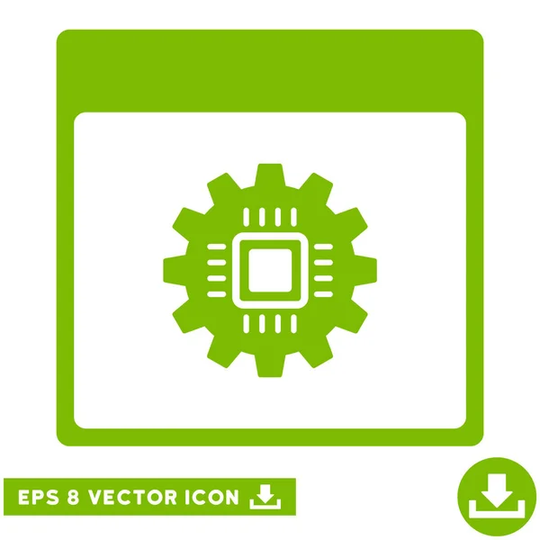 Chip Gear Calendar Página Vector Eps icono — Archivo Imágenes Vectoriales