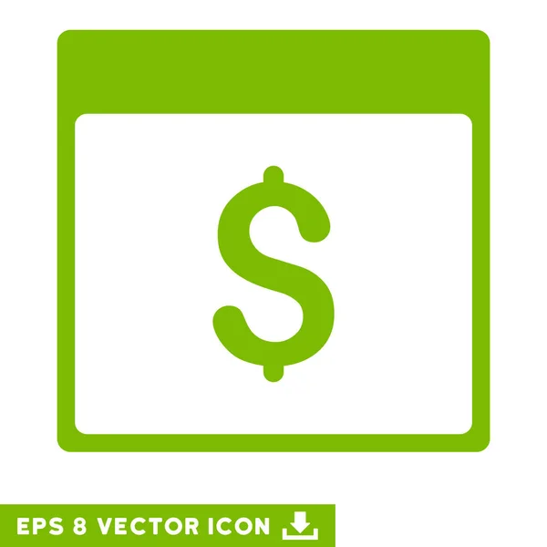 Dólar Moneda Calendario Página Vector Eps icono — Vector de stock