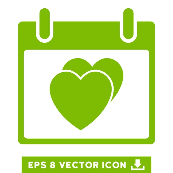 Hearts Calendar Day Vector Eps Icon — Stock Vector
