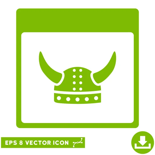 Horned Ancient Helmet Calendar Page Vector Eps Icon — Stock Vector