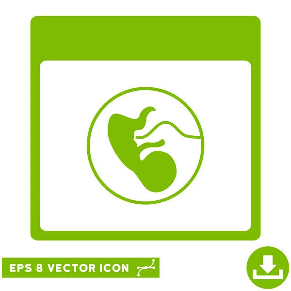 Página del calendario de embriones humanos Vector Eps Icon — Vector de stock