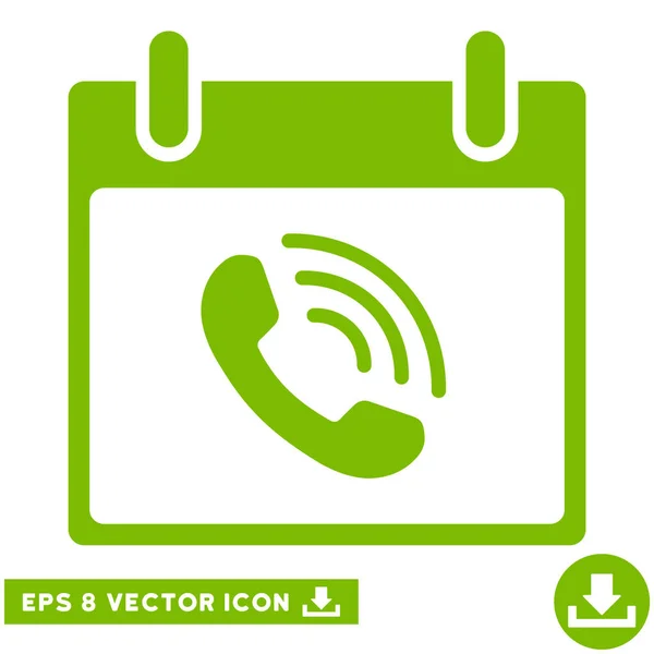 Telefone Chamada Calendário Dia Vector Eps Ícone — Vetor de Stock