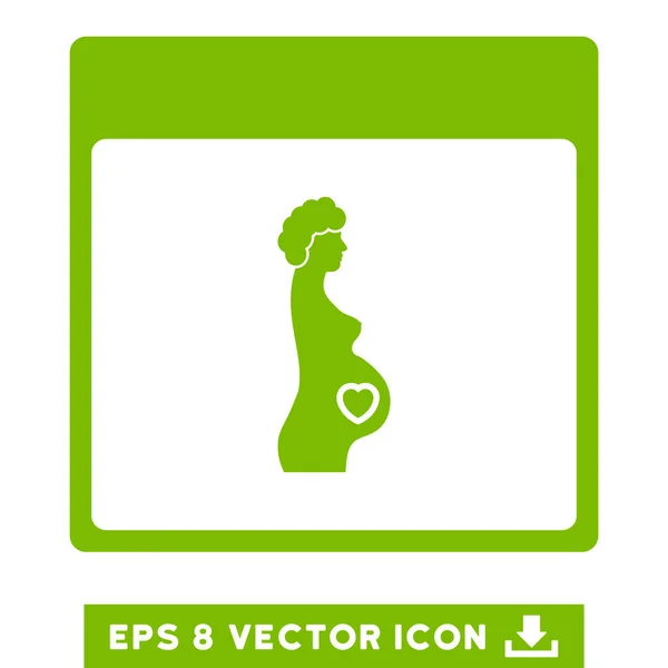 Schwangere Frau Kalenderseite Vektor eps Symbol — Stockvektor