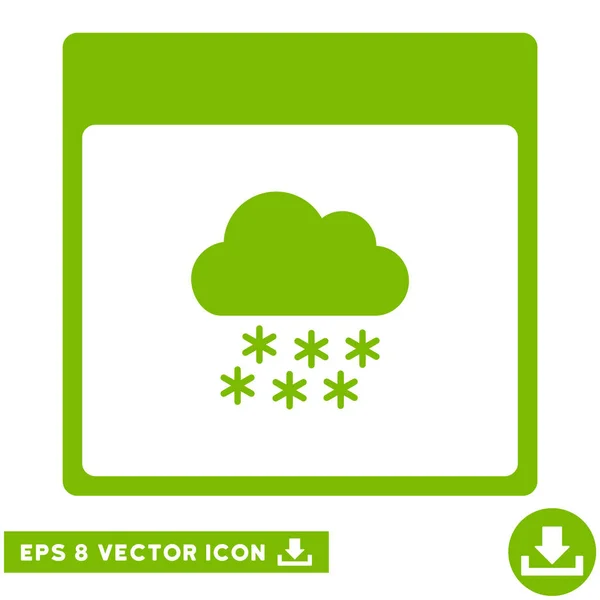 Schnee Wolke Kalender Seite Vektor eps Symbol — Stockvektor