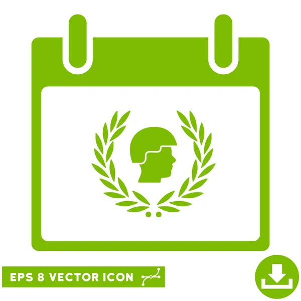 Voják vavřínový věnec kalendářní den vektorové Eps ikona — Stockový vektor