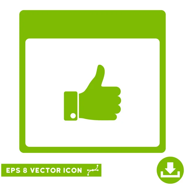 Thumb Up Hand Calendar Page Vector Eps Icon — Stock Vector