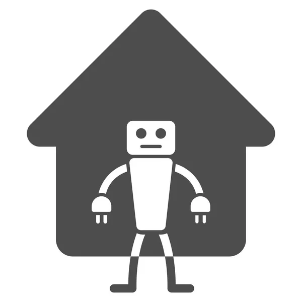Accueil Robot Icône vectorielle plate — Image vectorielle