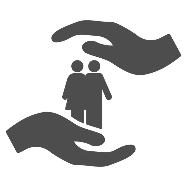 Menschen Pflege Hände flache Vektor-Symbol — Stockvektor