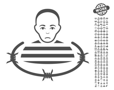 Bonus ile izole mahkum vektör simgesi